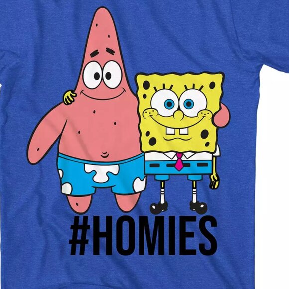Nickelodeon SpongeBob SquarePants & Patrick Homies Blue Graphic Tee Boys Size M - Picture 2 of 3